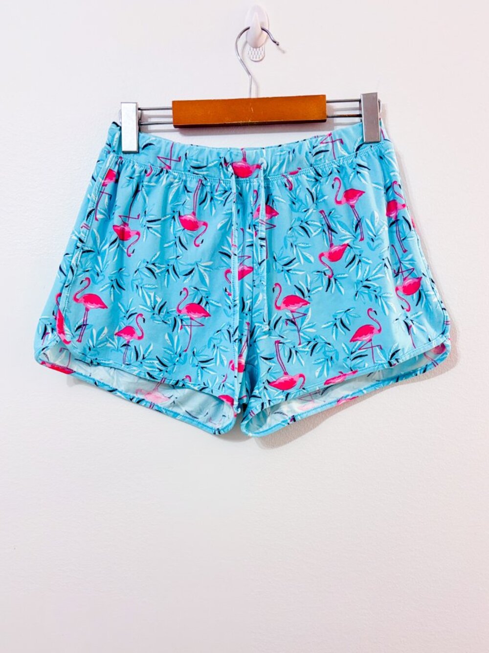 CARISMA Turquoise Pajama Shorts | Flamingo Print Sleepwear | Small